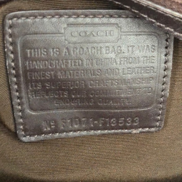 Coach Signature Striped Framed Carryall Satchel - Picture 9 of 13